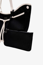 Loventa-Large Tote Bag Siyah & Bej Niesha Allure-Omuz Çantası-5-roqelvaxirum.shop
