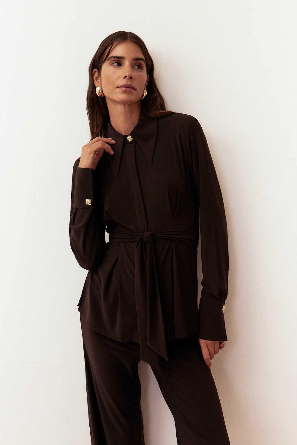 Lucentie-Lulu Brown-Gömlek-2-roqelvaxirum.shop