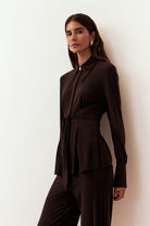 Lucentie-Lulu Brown-Gömlek-3-roqelvaxirum.shop