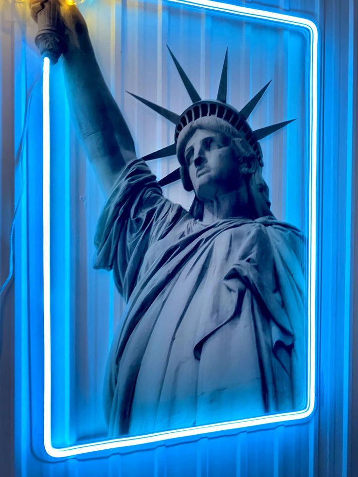 Lujolab.-Neon Aydınlatmalı Özgürlük Heykeli Tablosu-Tablo-3-roqelvaxirum.shop