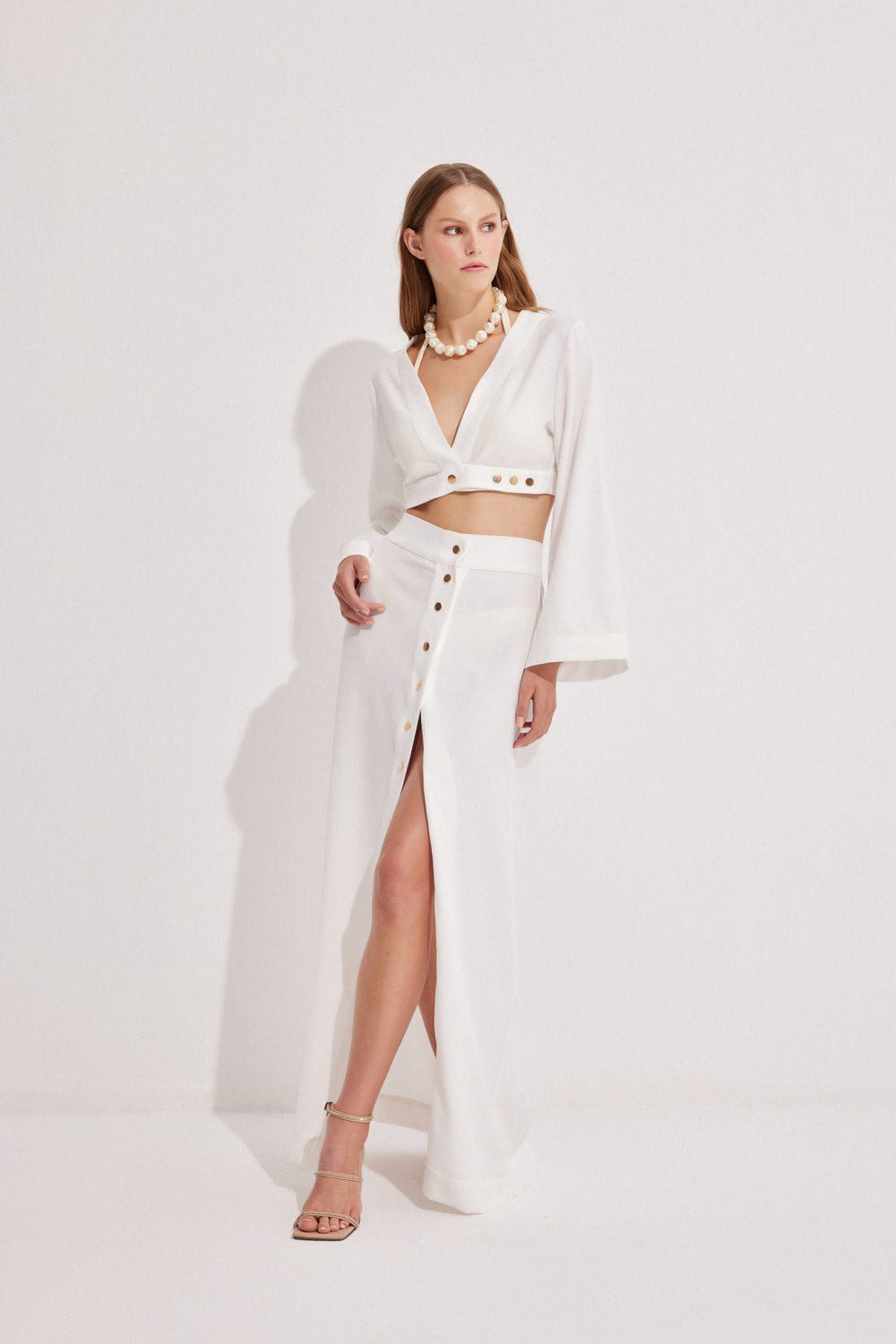Luna Capsula-Monaco Keten Crop Etek Takım-Alt - Üst Takım-2-roqelvaxirum.shop