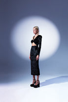 Lunaire Studio-Eclipse - Siyah Kadife Asimetrik Kollu Elbise-Elbise-2-roqelvaxirum.shop