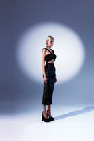 Lunaire Studio-Eclipse - Siyah Kadife Asimetrik Kollu Elbise-Elbise-3-roqelvaxirum.shop