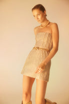 Lunaire Studio-Golden Shadows - Straplez Mini Elbise-Elbise-3-roqelvaxirum.shop