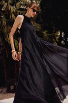 Lunaire Studio-Midnight Sky - Sırt Dekolteli Örgü Askılı Siyah Maksi Elbise-Elbise-6-roqelvaxirum.shop