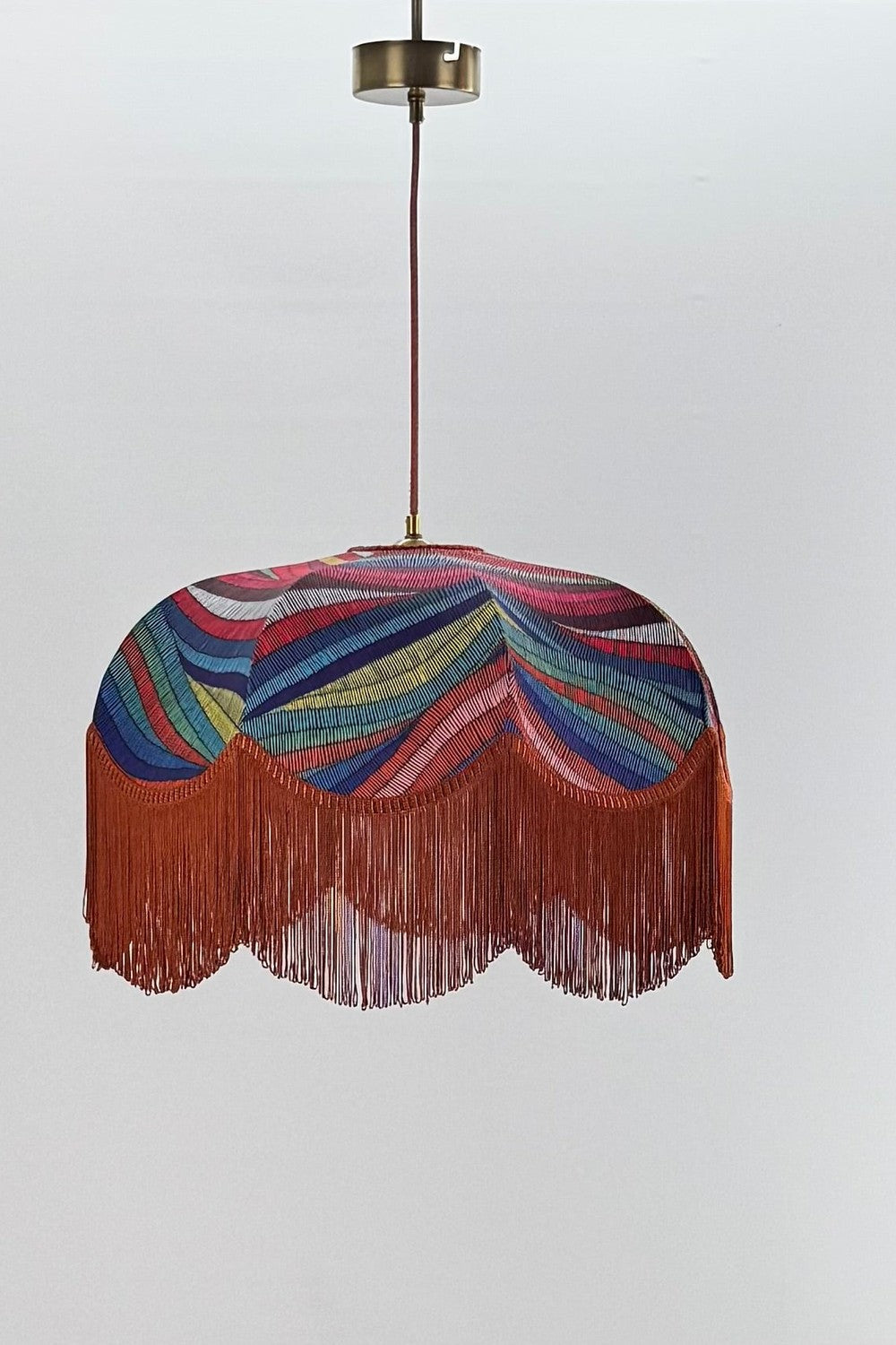 Motto Home Design-Sofia Etnik Desenli Püsküllü El Yapımı Kumaş Avize-Avize-11-roqelvaxirum.shop