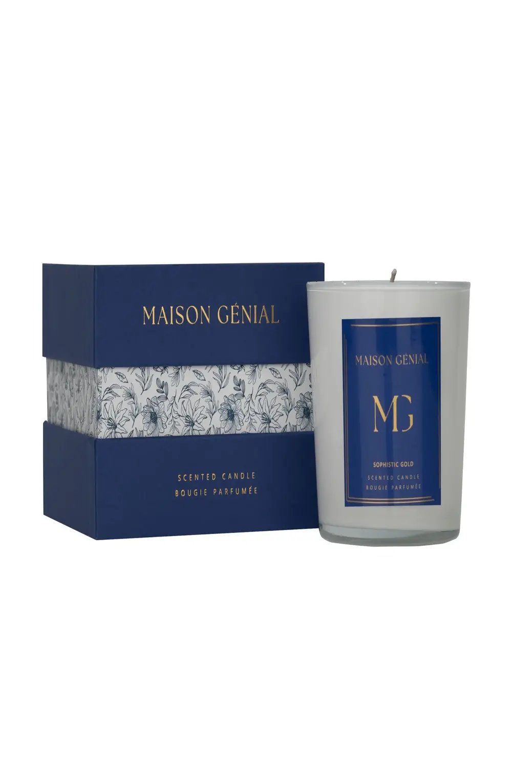 Maison Genial-Maison Genial Luxury Sophistic Gold Mavi Mum Büyük Boy 290g-Mum-1-roqelvaxirum.shop