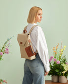 Maison Sacrée-Ferrat Beige 13'' Backpack-Sırt Çantası-2-roqelvaxirum.shop