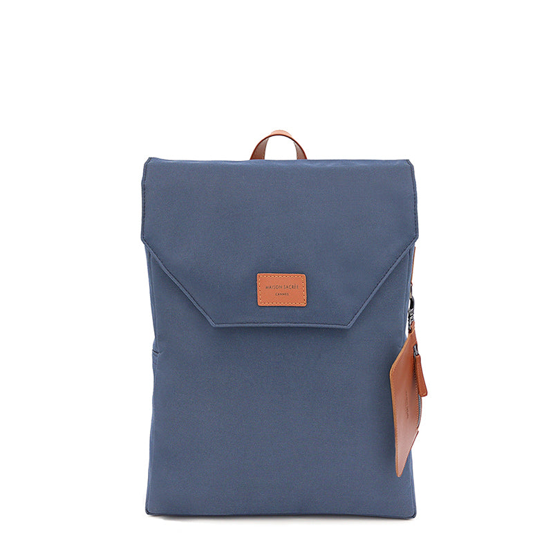 Maison Sacrée-Ferrat Navy Blue 13'' Backpack-Sırt Çantası-1-roqelvaxirum.shop
