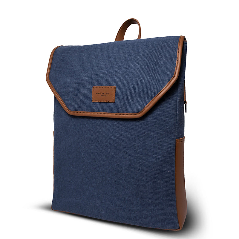 Maison Sacrée-Paloma Navy Blue 15'' Backpack-Sırt Çantası-2-roqelvaxirum.shop