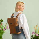 Maison Sacrée-SORUNLU - Ferrat Golden Brown 13'' Backpack-Sırt Çantası-7-roqelvaxirum.shop