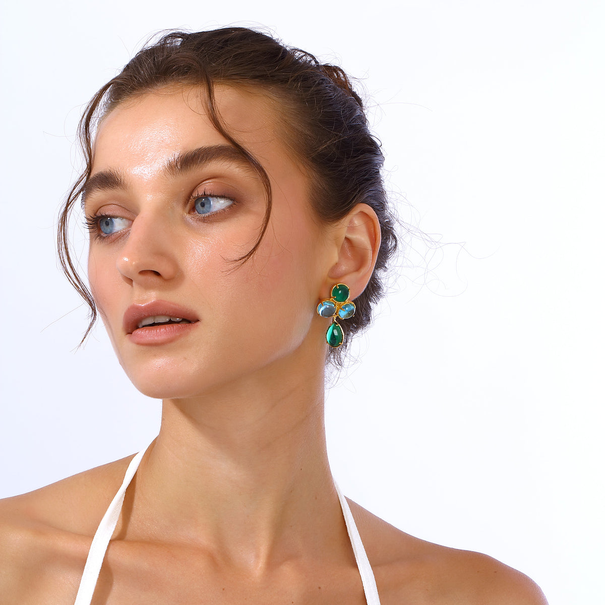 Maison Soula-Aqua Earrings Blue & Green-Earrings-2-roqelvaxirum.shop