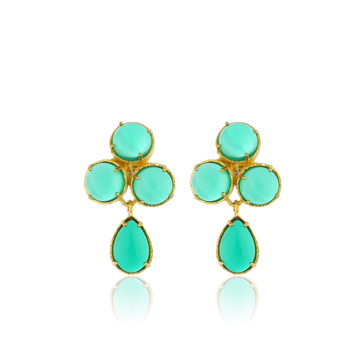 Maison Soula-Aqua Earrings Green-Earrings-1-roqelvaxirum.shop