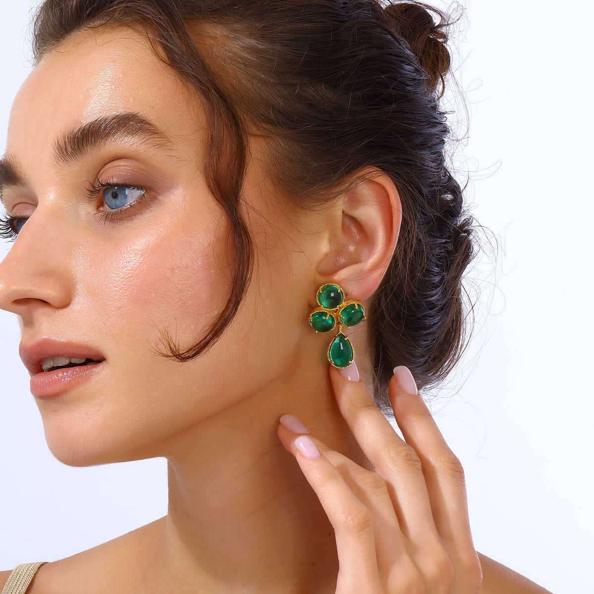 Maison Soula-Aqua Earrings Green-Earrings-2-roqelvaxirum.shop