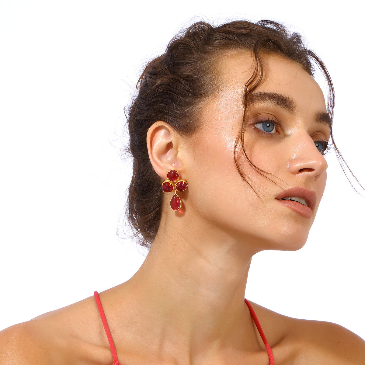 Maison Soula-Aqua Earrings Ruby Pink-Earrings-2-roqelvaxirum.shop