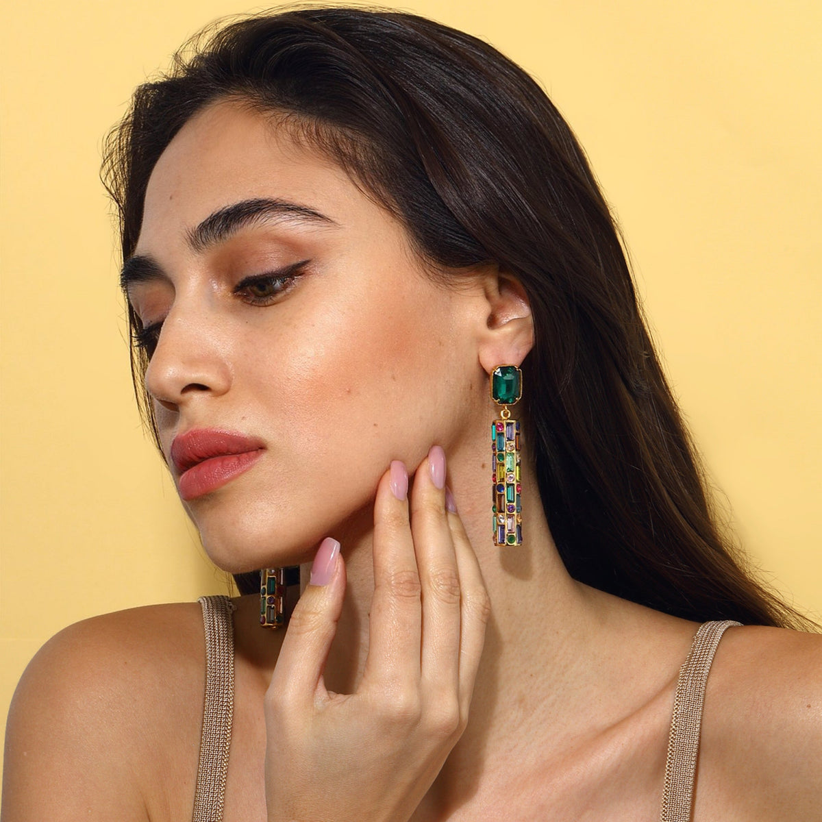 Maison Soula-Cher Drop Earrings Emerald Green-Earrings-4-roqelvaxirum.shop