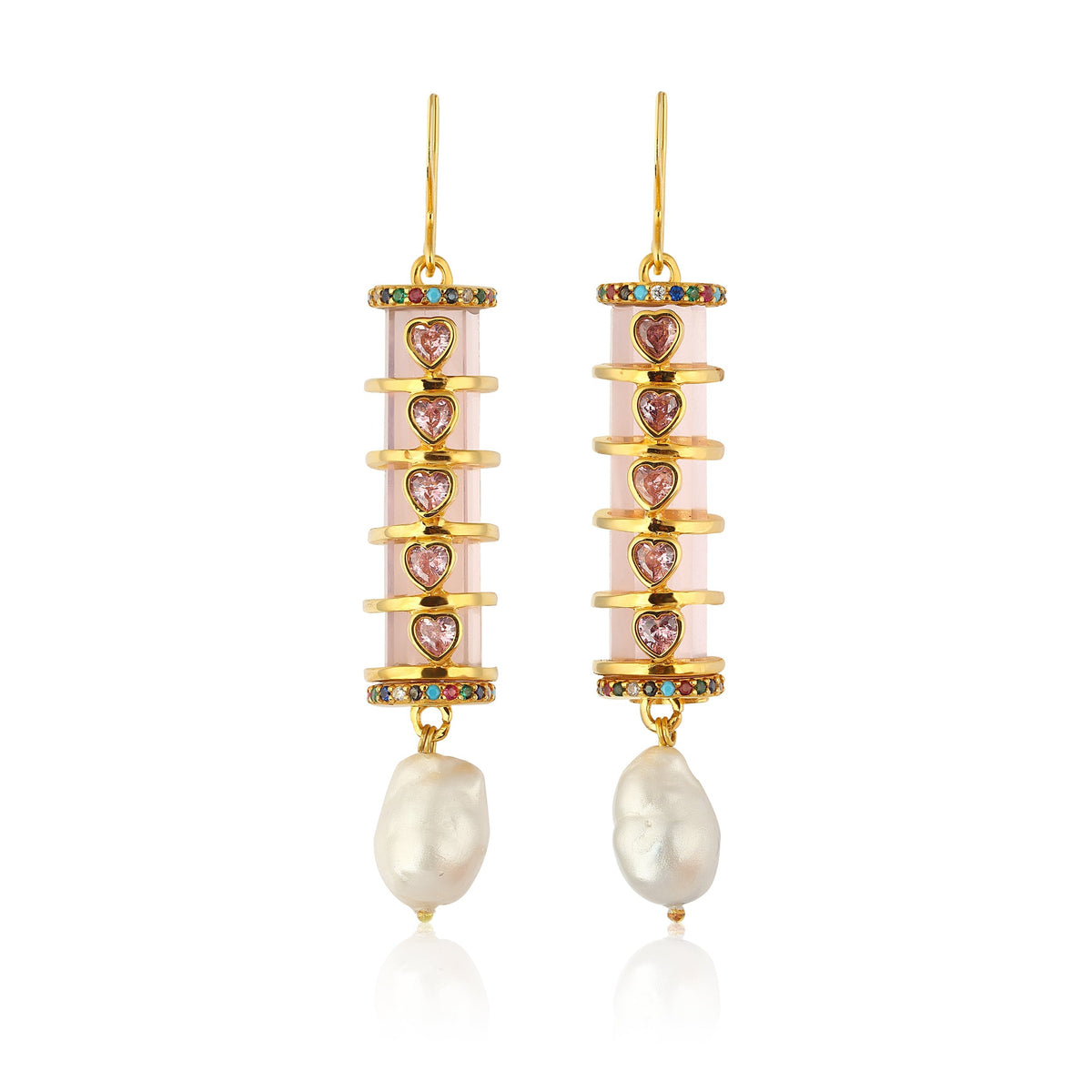Maison Soula-Christa Earrings Rose Pink-Earrings-1-roqelvaxirum.shop