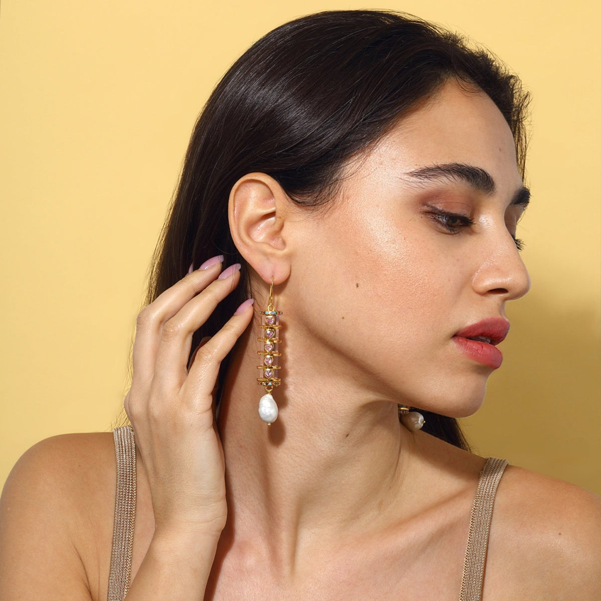 Maison Soula-Christa Earrings Rose Pink-Earrings-2-roqelvaxirum.shop