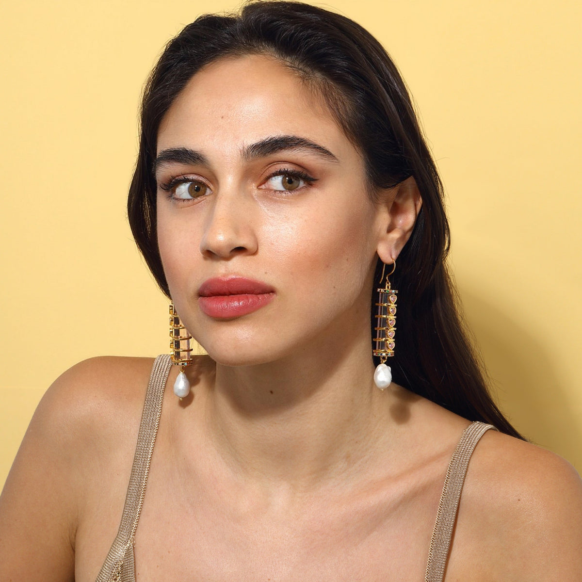 Maison Soula-Christa Earrings Rose Pink-Earrings-4-roqelvaxirum.shop