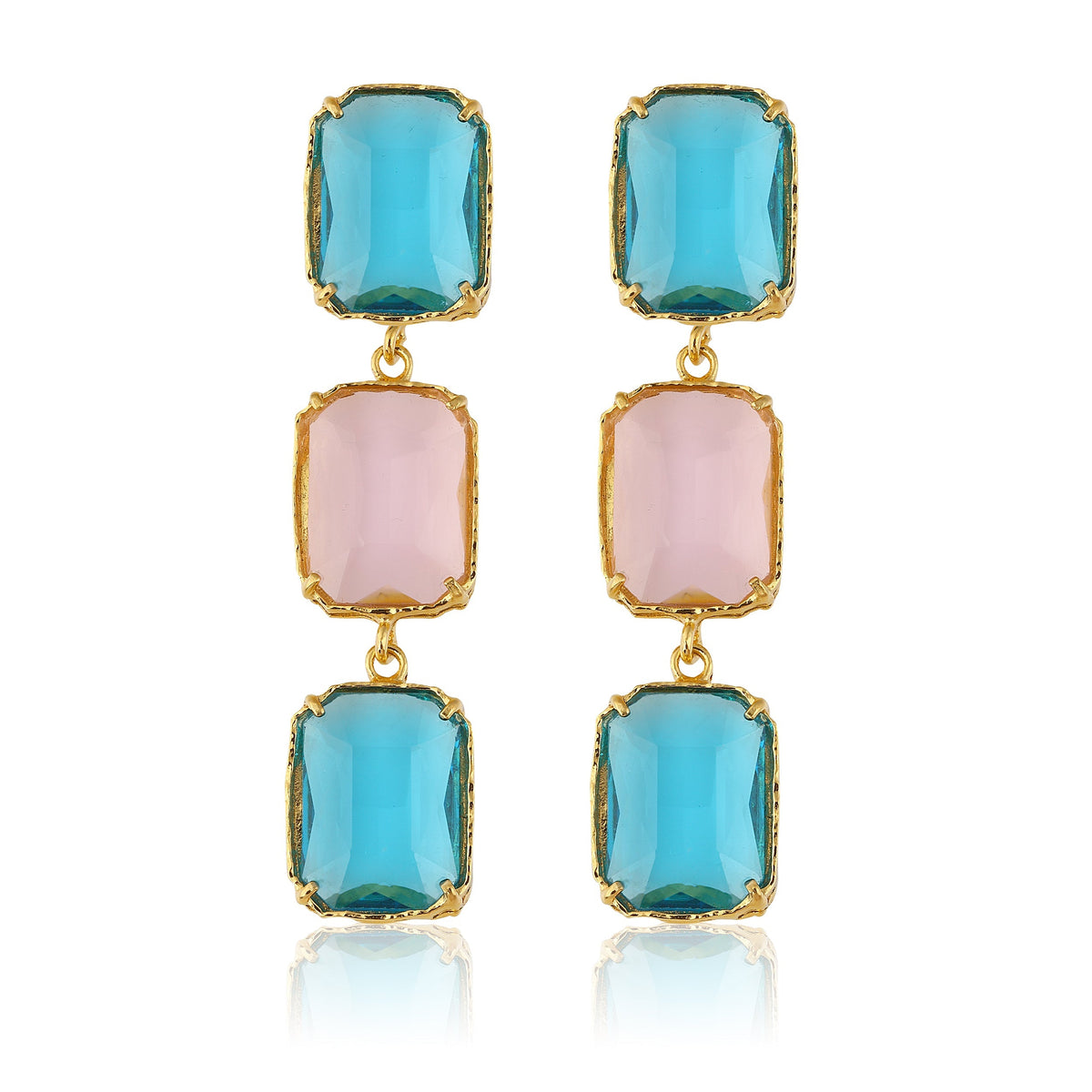 Maison Soula-Donna Earrings Deep Blue & Rose Pink-Earrings-1-roqelvaxirum.shop