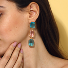 Maison Soula-Donna Earrings Deep Blue & Rose Pink-Earrings-2-roqelvaxirum.shop