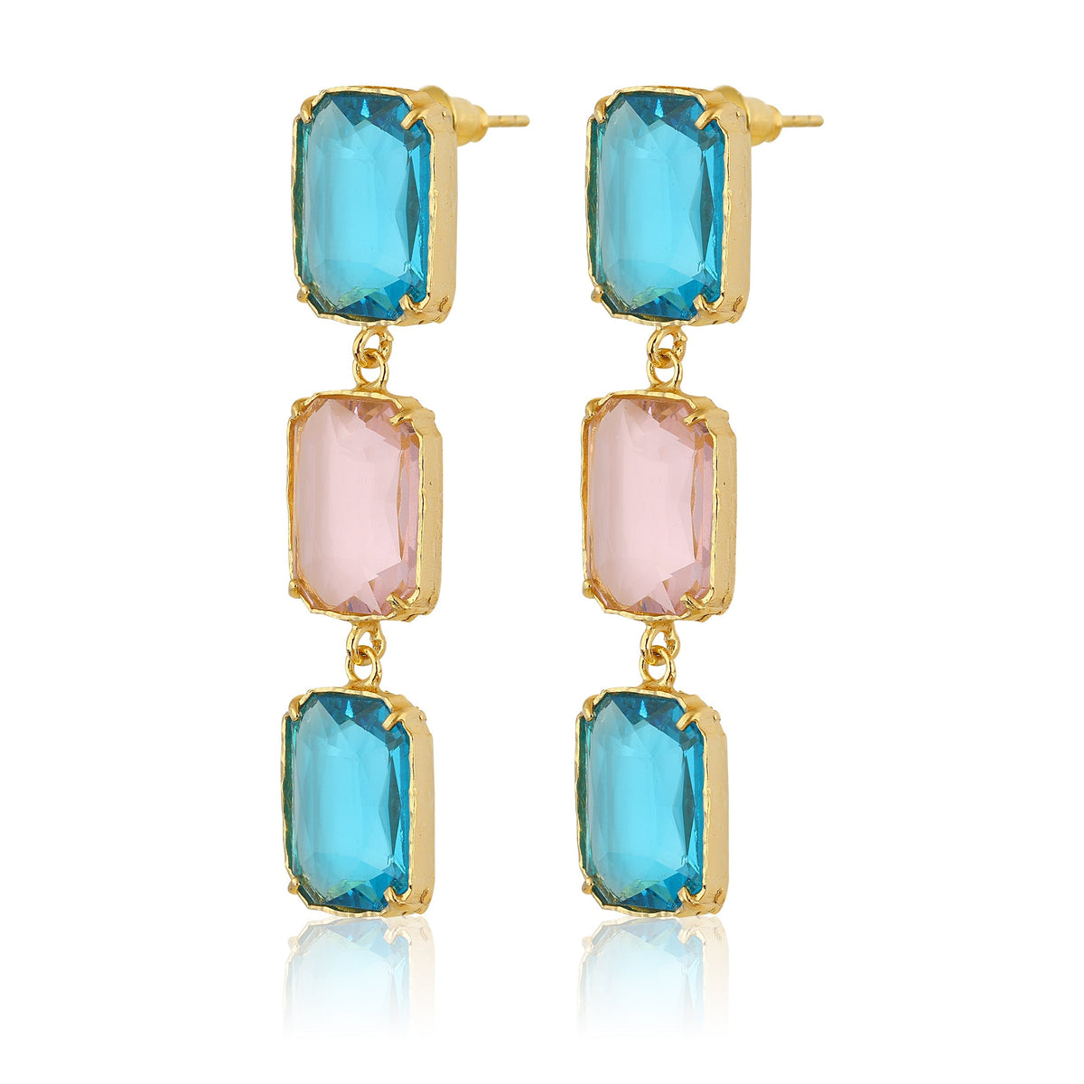 Maison Soula-Donna Earrings Deep Blue & Rose Pink-Earrings-3-roqelvaxirum.shop