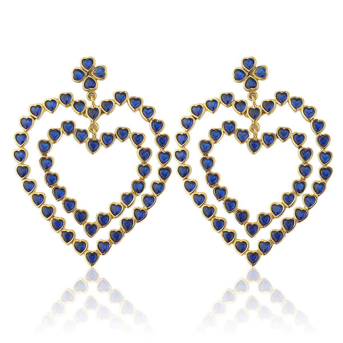 Maison Soula-Follow Your Heart Earrings Dark Blue-Earrings-1-roqelvaxirum.shop