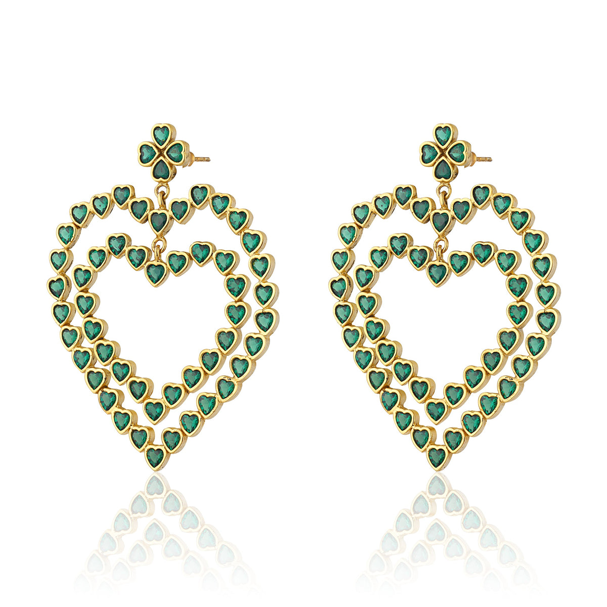 Maison Soula-Follow Your Heart Earrings Emerald Green-Earrings-3-roqelvaxirum.shop