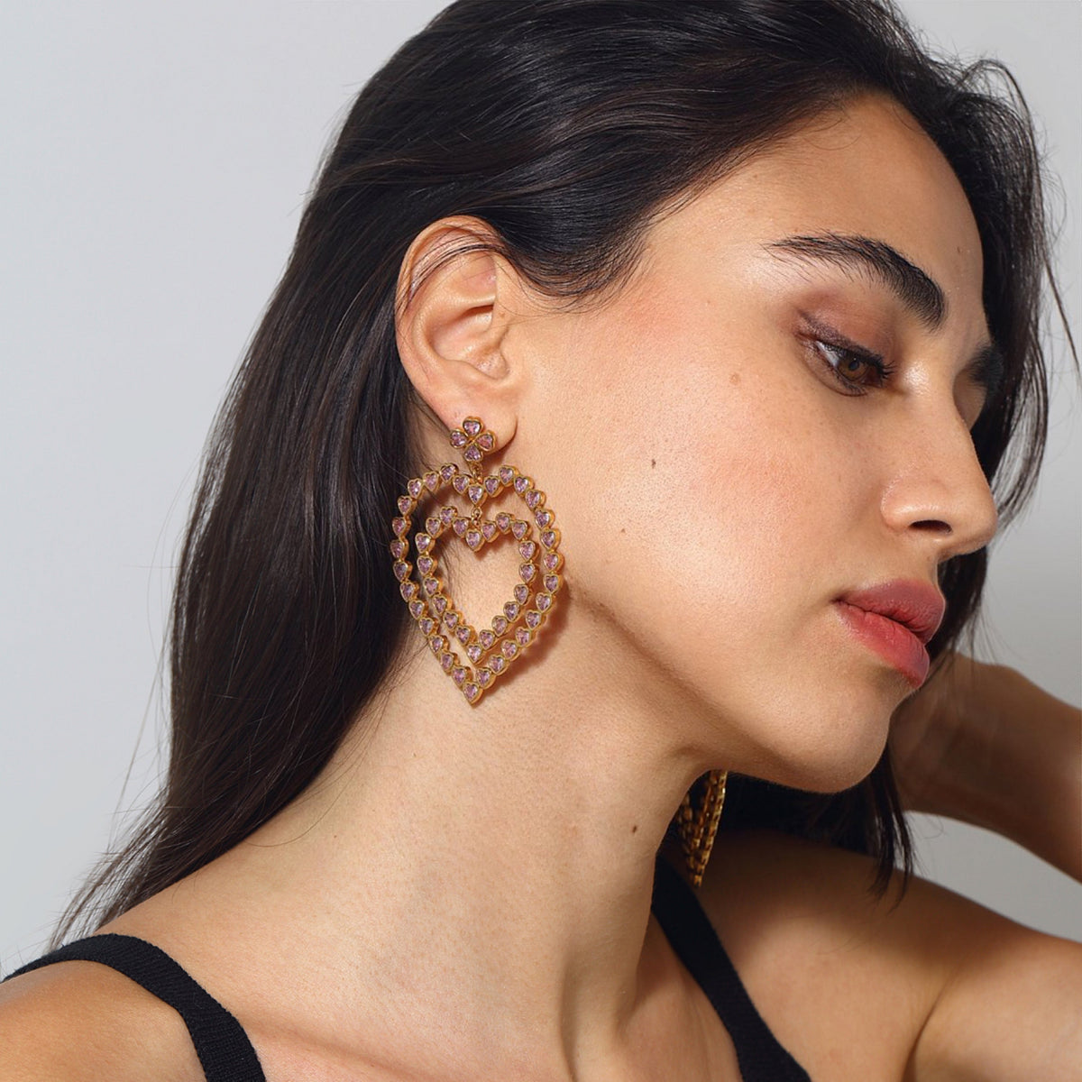 Maison Soula-Follow Your Heart Earrings Rose Pink-Earrings-2-roqelvaxirum.shop
