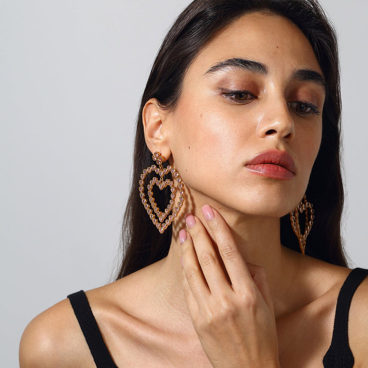 Maison Soula-Follow Your Heart Earrings Rose Pink-Earrings-5-roqelvaxirum.shop