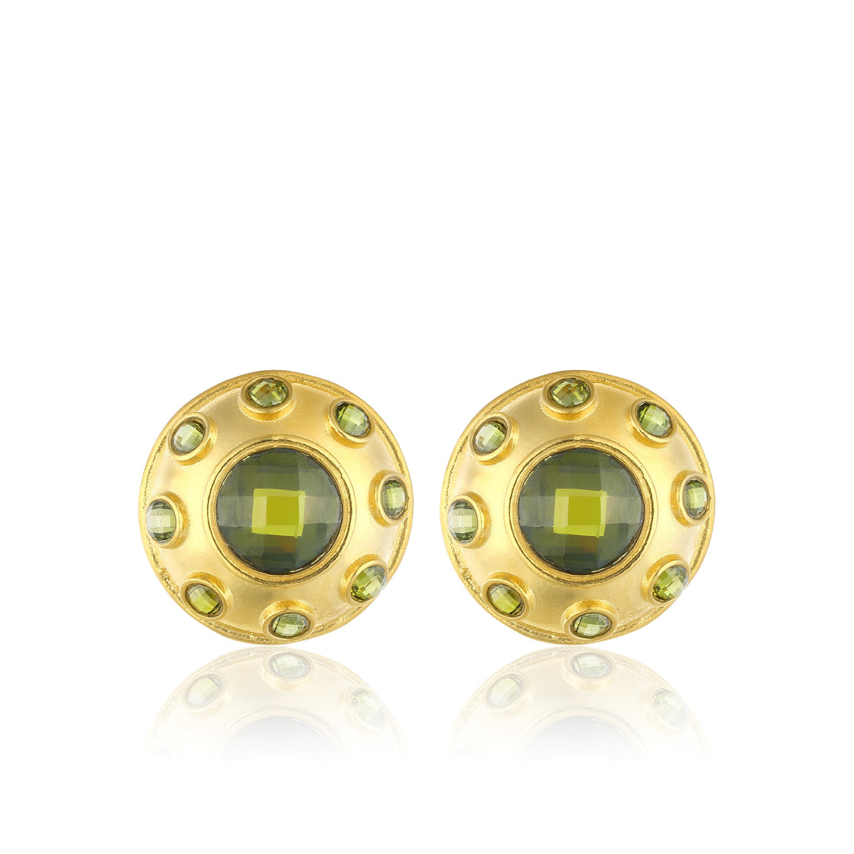 Maison Soula-Olympia Earrings Olive Green-Earrings-1-roqelvaxirum.shop