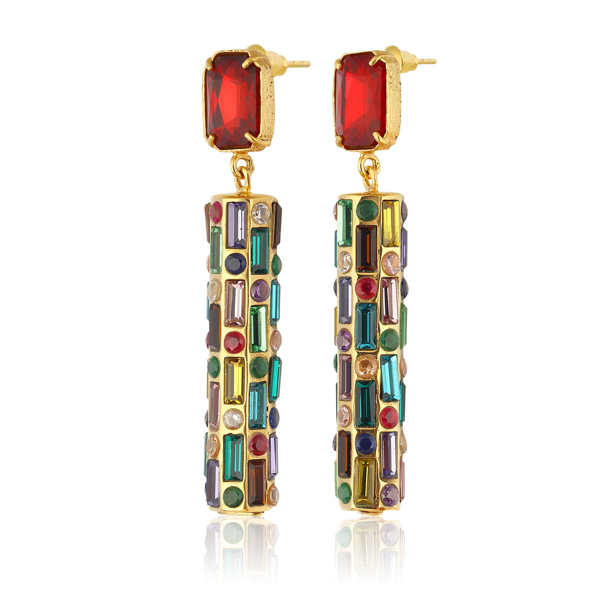 Maison Soula-Cher Drop Earrings Emerald Red-Earrings-4-roqelvaxirum.shop