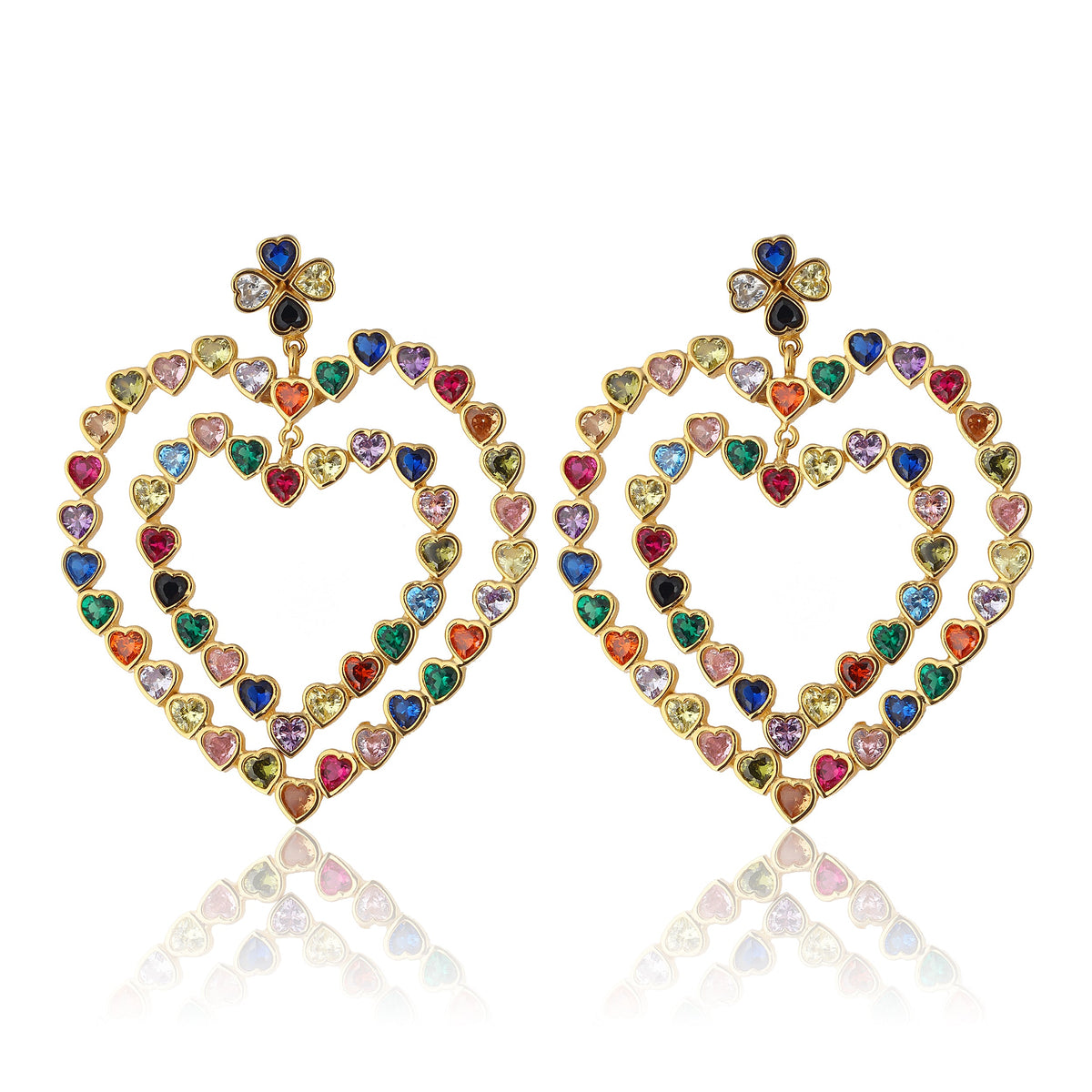 Maison Soula-Follow Your Heart Earrings Multicolor Vibrant Colors-Earrings-1-roqelvaxirum.shop
