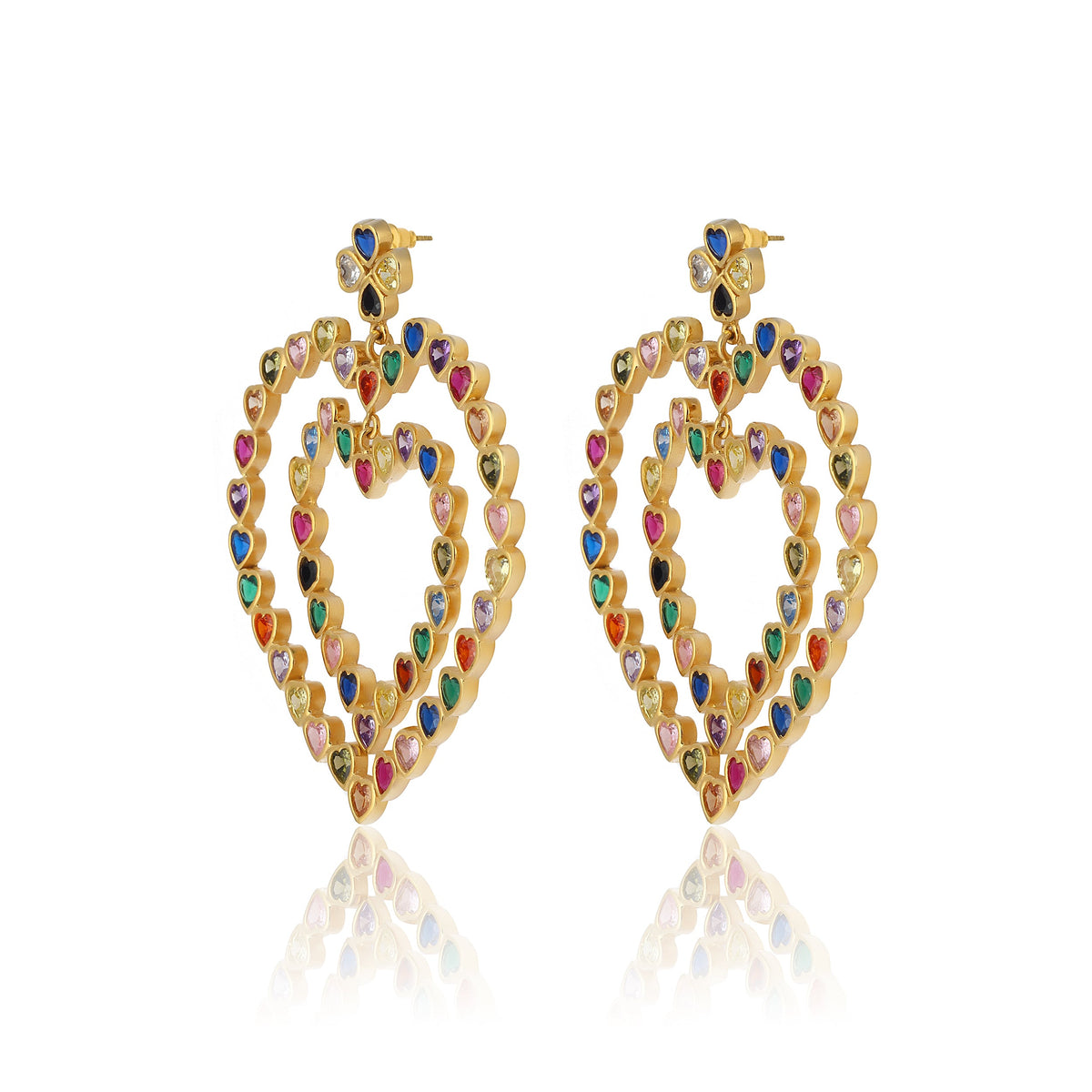 Maison Soula-Follow Your Heart Earrings Multicolor Vibrant Colors-Earrings-4-roqelvaxirum.shop