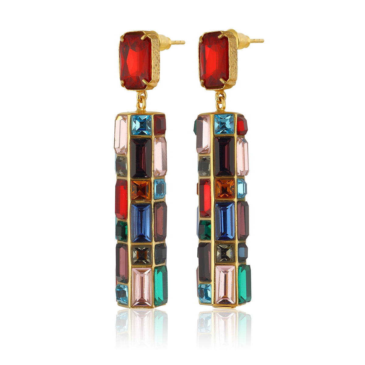 Maison Soula-Gloria Earrings Emerald Red-Earrings-3-roqelvaxirum.shop