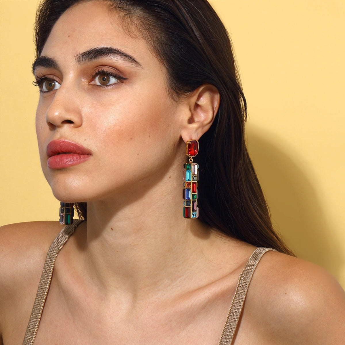 Maison Soula-Gloria Earrings Emerald Red-Earrings-4-roqelvaxirum.shop