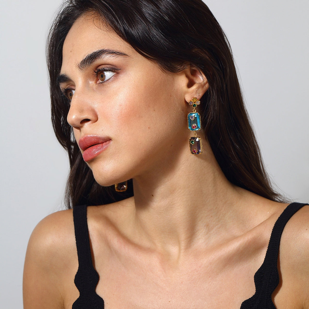 Maison Soula-Hedone Earrings Blue & Violet-2-roqelvaxirum.shop