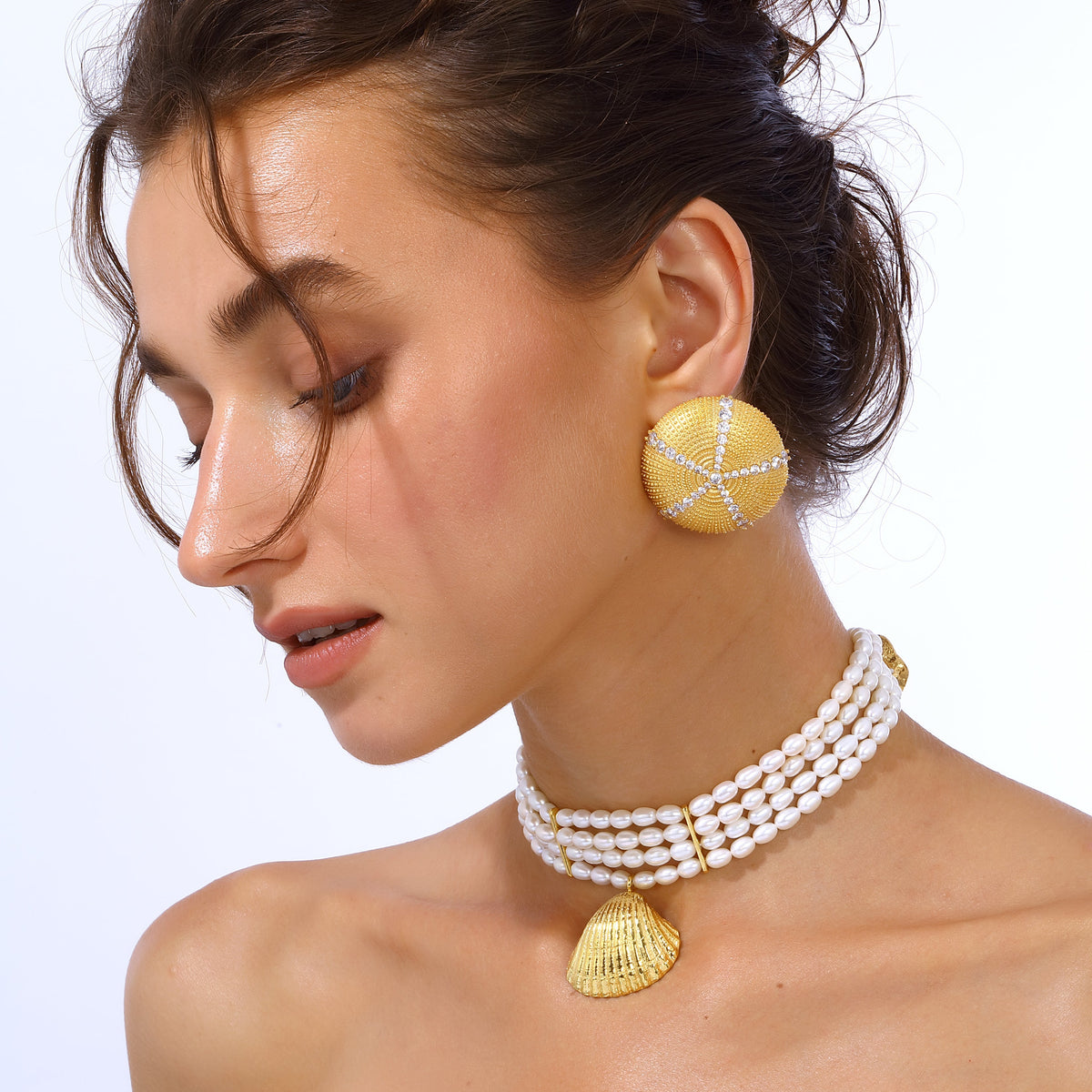 Maison Soula-Sea Urchin Earrings Clear-Earrings-2-roqelvaxirum.shop