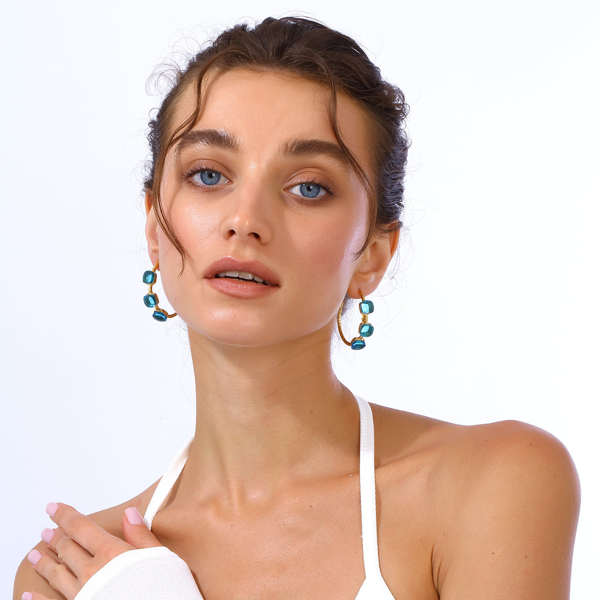 Maison Soula-Siena Hoop Earrings Aquamarine Blue-Earrings-5-roqelvaxirum.shop