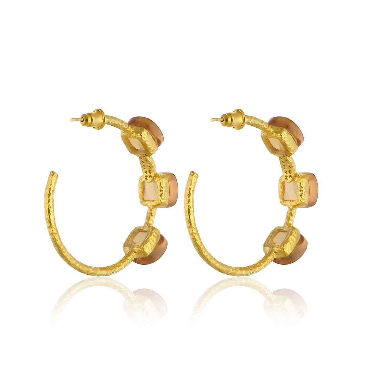 Maison Soula-Siena Hoop Earrings Coral Gold-Earrings-4-roqelvaxirum.shop