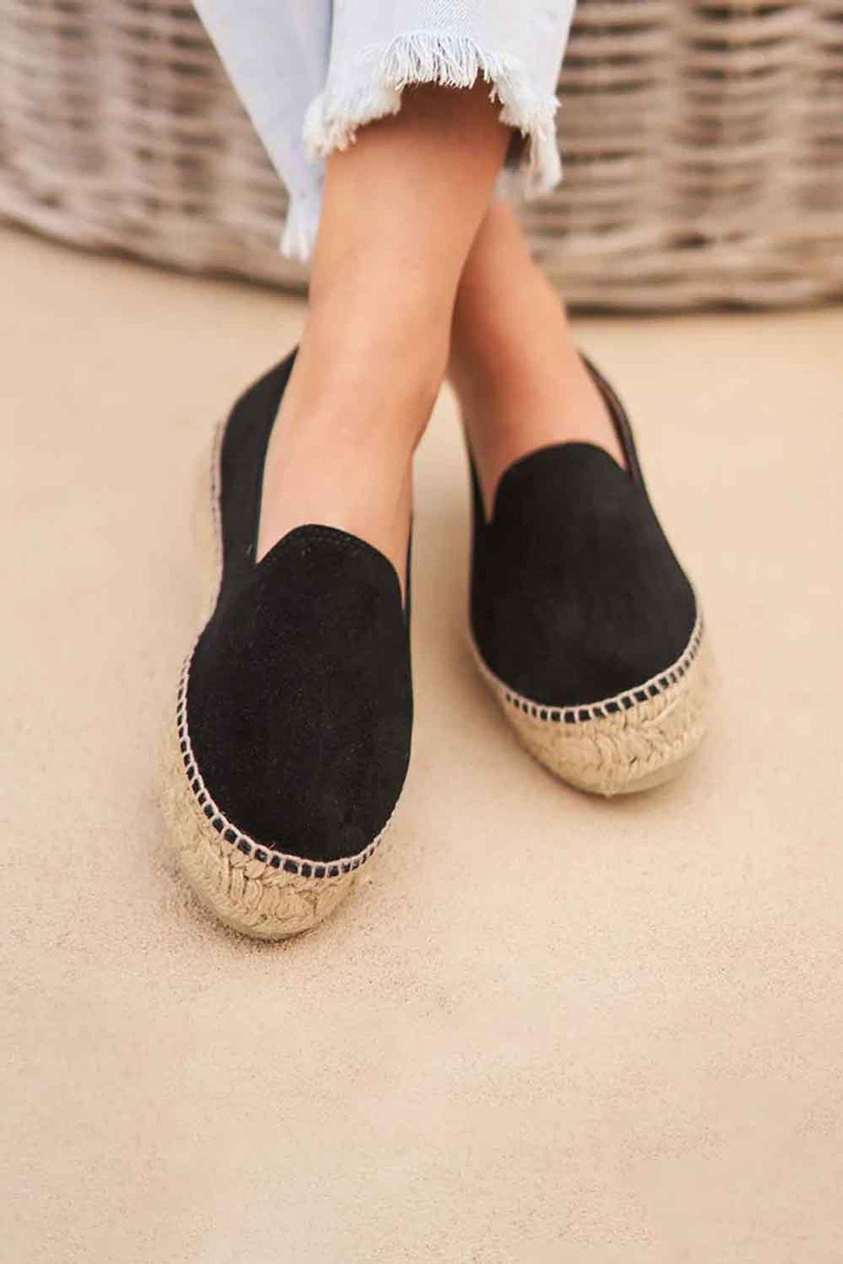 Manebi-Hamptons Double Espadrilles Black-Espadril-2-roqelvaxirum.shop