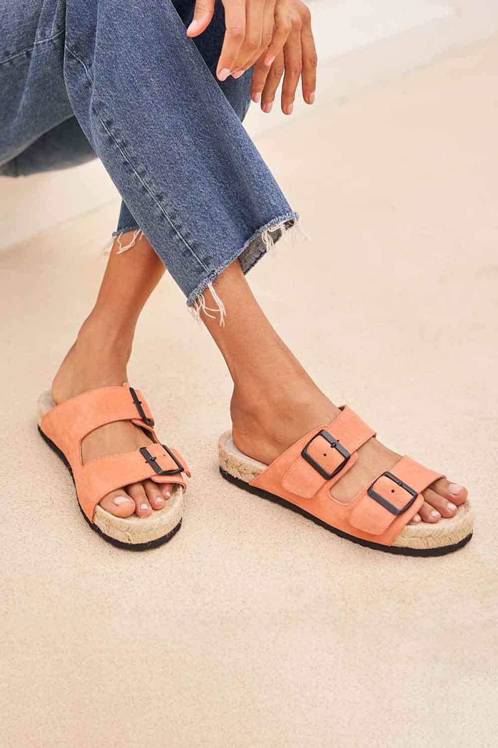 Manebi-Hamptons Nordic Sandals Apricot-Sandalet & Terlik-2-roqelvaxirum.shop