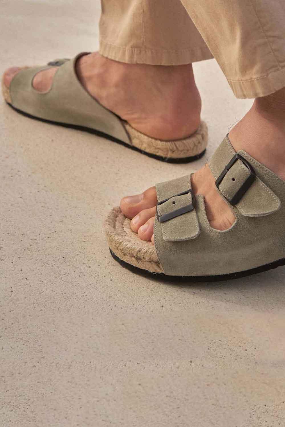 Manebi-Hamptons Nordic Sandals Military Green-Sandalet & Terlik-4-roqelvaxirum.shop