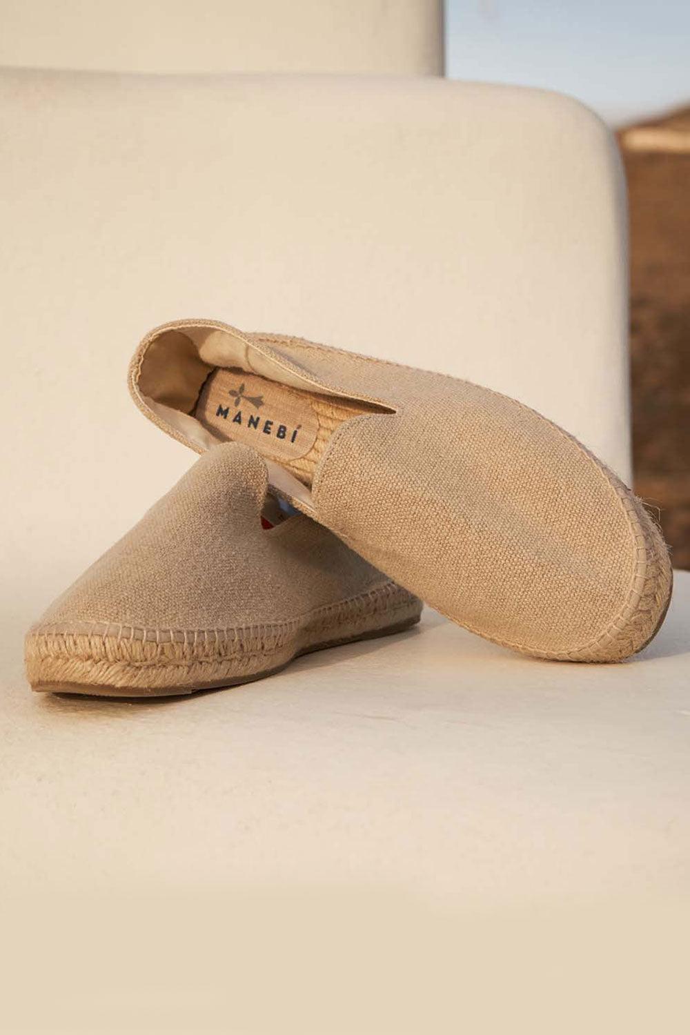 Manebi-Organic Hemp Flat Espadrilles La Havana Natural-Espadril-2-roqelvaxirum.shop