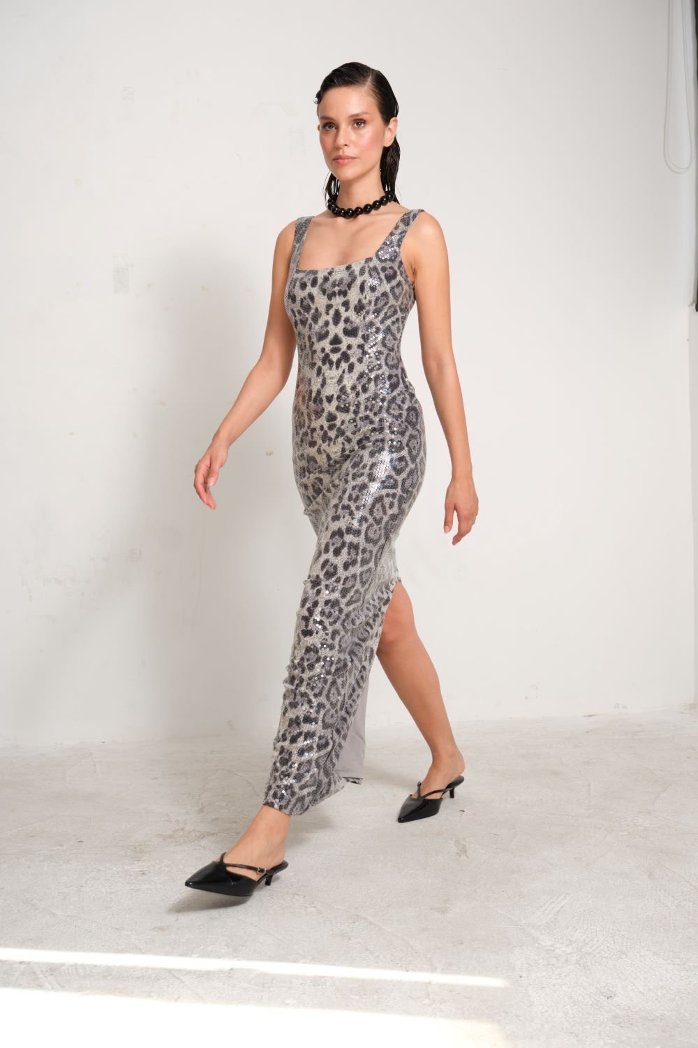 Manshet-Anne Leopar Payetli Abiye Elbise-Elbise-2-roqelvaxirum.shop