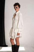 Manshet-Camille Yakalı Mini Elbise-Elbise-2-roqelvaxirum.shop