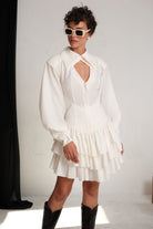 Manshet-Camille Yakalı Mini Elbise-Elbise-3-roqelvaxirum.shop