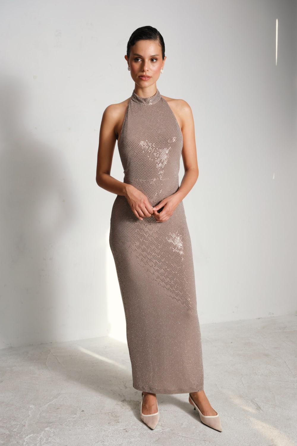 Manshet-Gisele Sırt Dekolteli Midi Elbise-Elbise-3-roqelvaxirum.shop