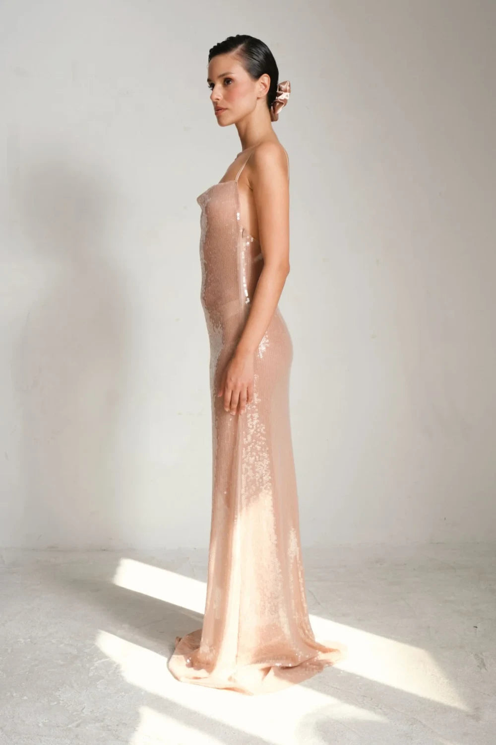 Manshet-Raina Transparan Payet Elbise-Elbise-3-roqelvaxirum.shop