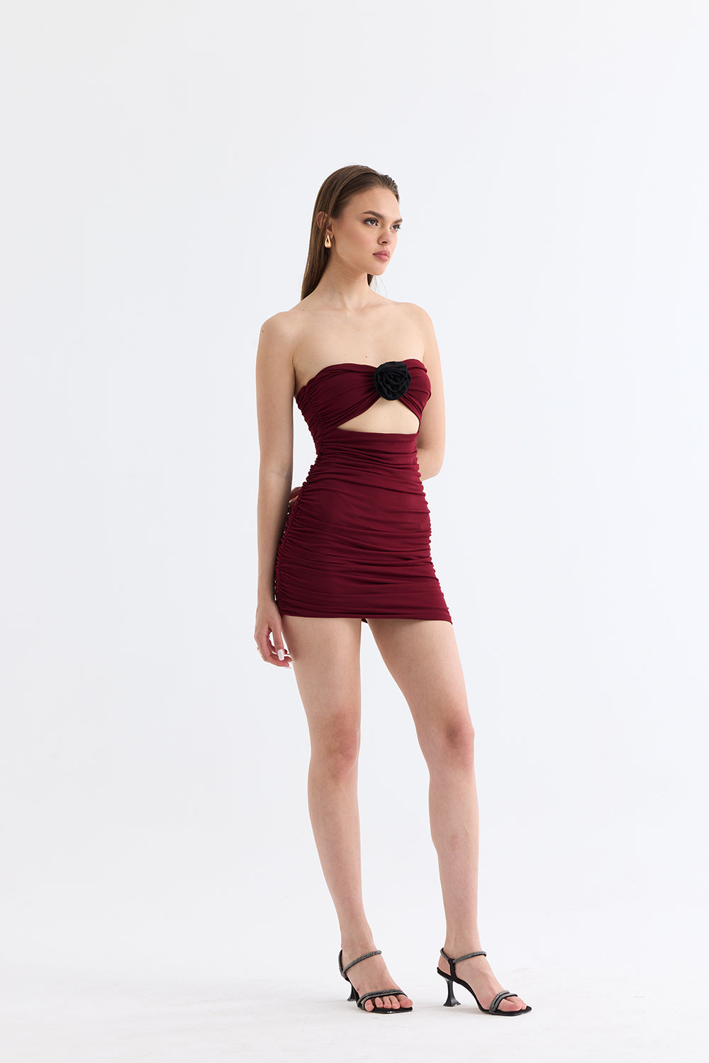 Manshet-The Mystery / Straplez Mini Elbise-Elbise-1-roqelvaxirum.shop